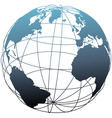 Global wireframe latitude atlantic earth globe vector image
