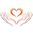 Hand with love Hand with love vector image