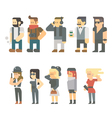 Flat design of hipster people set vector image