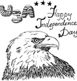 American Bald eagle and drum with drumstiks USA American Bald eagle and drum with drumstiks USA vector image