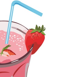 Strawberry milkshakes vector image