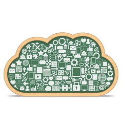 Blackboard cloud with icons vector image
