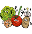 Vegetables group cartoon vector image