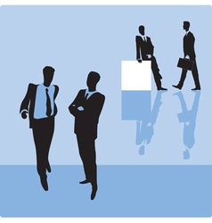 Businessmen on blue background vector image