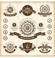 Vintage nautical labels set vector image
