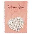 Vintage manuscript romantic card with heart vector image