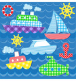 Sea transport stickers vector image