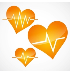 Heart and heartbeat symbols vector image