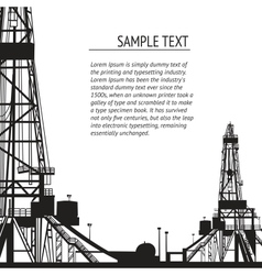 Oil rig banner for your text vector image