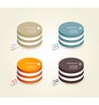 Four colored paper circles vector image