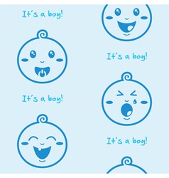 Its a boy blue seamless background with baby boys vector image