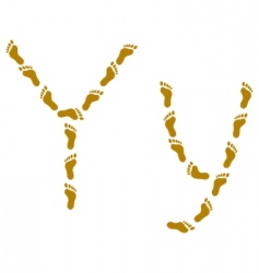 Traces letter y vector image