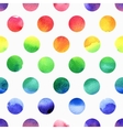 Rainbow watercolor seamless dots pattern vector image