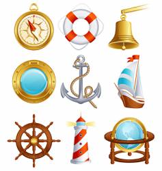 Sailing icons vector image