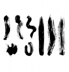 Set of black brushes vector image