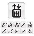 Stairs directions icon set vector image