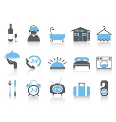 Simple color hotel icons vector image