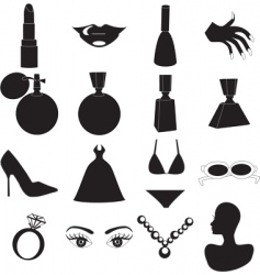 Beauty icons vector image