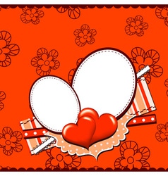 Template heart greeting card vector image