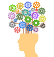 Head with gear tree vector image