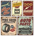 Vintage car signs vector image