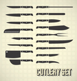 Cutlery Set and Kitchen Knives vector image
