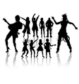 Silhouettes handmade dancing and singing vector image