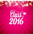 Hand drawn lettering typography Class of 2016 vector image
