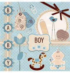 Scrapbook Baby Boy Set vector image