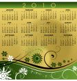2010 floral calendar vector image