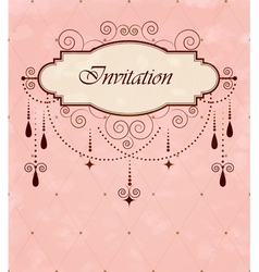 Invitation vintage card vector image