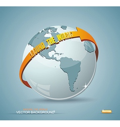 Globe design with around the world arrow vector image