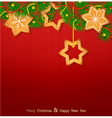 Christmas background with sweets vector image