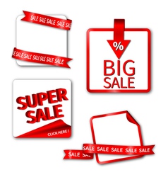 Set of Sale Sticker or Label vector image