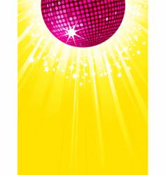 Pink disco ball party background vector image
