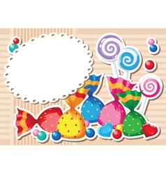 Candy sticker background vector image