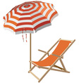 Chair and beach umbrella vector image