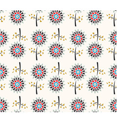 Decorative sunflowers seamless pattern vector image