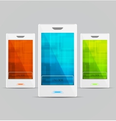 White Cellphones set vector image