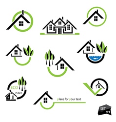 Set of houses icons for real estate business vector image