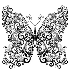 Fantasy lacy vintage butterfly vector image