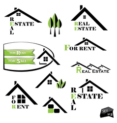 Set of houses icons for real estate business vector image