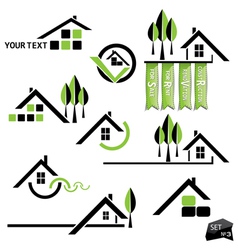 Set of houses icons for real estate business vector image