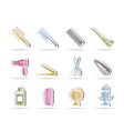 Hairdressing and make-up icons vector image