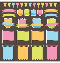 Ribbons plaques and flags vector image