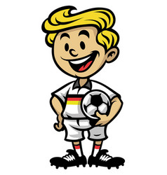 Little soccer player posing with the ball Little soccer player posing with the ball vector image