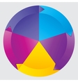 Concept of colorful circular banners with arrows vector image