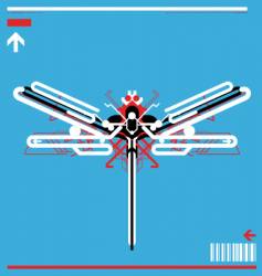 High tech robot dragonfly vector image