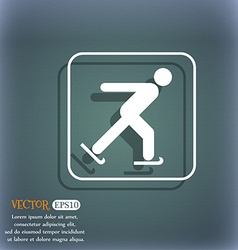 Ice skating icon On the blue-green abstract Ice skating icon On the blue-green abstract vector image