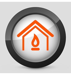 Orange and gray elegant glossy icon vector image
